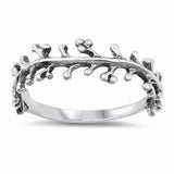 Sideways Branches Ring Band Solid 925 Sterling Silver Choose Color