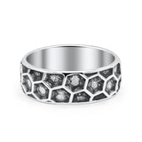 Celtic Honey Bee Comb Design Oxidized Band Ring Solid 925 Sterling Silver Thumb Ring 8mm