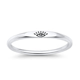 Dainty Eye New Design Oxidized Band Ring Solid 925 Sterling Silver Thumb Ring  (2.4mm)