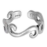 Silver Toe Ring Adjustable Band 925 Sterling Silver (6mm)