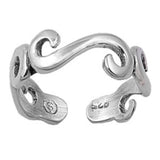 Silver Toe Ring Adjustable Band 925 Sterling Silver (6mm)