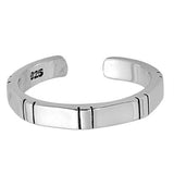 Bamboo Toe Ring Band Adjustable 925 Sterling Silver (3mm)