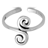 Silver Toe Ring Adjustable Band 925 Sterling Silver For Women (11mm)