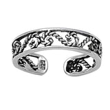 Adjustable Filigree Silver Toe Ring Band 925 Sterling Silver (4mm)