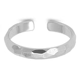 Hammered DC Style Toe Ring Band Adjustable 925 Sterling Silver (3mm)