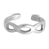 Braid Toe Ring Adjustable Fashion Jewelry 925 Sterling Silver (6mm)