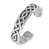 Adjustable Celtic Silver Toe Ring Band 925 Sterling Silver (4mm)