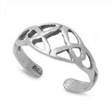 Celtic Silver Toe Ring Adjustable Band 925 Sterling Silver (7mm)