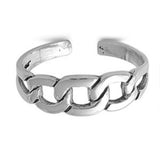 Adjustable Chain Silver Toe Ring Band 925 Sterling Silver (5mm)