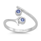 Silver Toe Rings Simulated CZ 925 Sterling Silver (10mm)