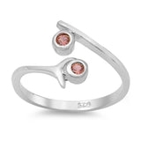 Silver Toe Rings Simulated CZ 925 Sterling Silver (10mm)