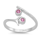 Silver Toe Rings Simulated CZ 925 Sterling Silver (10mm)