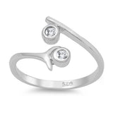 Silver Toe Rings Simulated CZ 925 Sterling Silver (10mm)