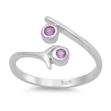 Silver Toe Rings Simulated CZ 925 Sterling Silver (10mm)