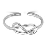Knot Toe Ring Band Adjustable 925 Sterling Silver (5mm)