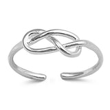 Knot Toe Ring Band Adjustable 925 Sterling Silver (5mm)