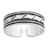 Bali Design Silver Toe Ring Adjustable Band 925 Sterling Silver (5mm)