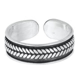Bali Design Toe Ring Adjustable Band 925 Sterling Silver (5mm)