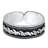 Bali Design Silver Toe Ring Adjustable Band 925 Sterling Silver For Women (5mm)