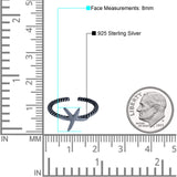 Starfish Toe Twisted Braided Cable Ring 925 Sterling Silver (8mm)