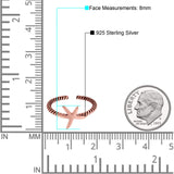 Starfish Toe Twisted Braided Cable Ring 925 Sterling Silver (8mm)