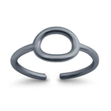 Oval Shape Adjustable Toe Band Ring 925 Sterling Silver (7mm)