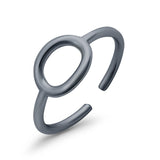Oval Shape Adjustable Toe Band Ring 925 Sterling Silver (7mm)