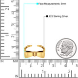 Bow Toe Band Ring Adjustable 925 Sterling Silver (5mm)