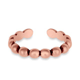 Beads Toe Ring Adjustable Band 925 Sterling Silver (3mm)
