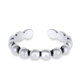 Beads Toe Ring Adjustable Band 925 Sterling Silver (3mm)