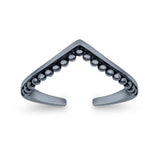 V Shaped Toe Ring Band Adjustable 925 Sterling Silver (5mm)