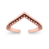 V Shaped Toe Ring Band Adjustable 925 Sterling Silver (5mm)