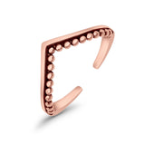 V Shaped Toe Ring Band Adjustable 925 Sterling Silver (5mm)