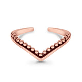 V Shaped Toe Ring Band Adjustable 925 Sterling Silver (5mm)
