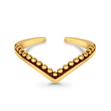 V Shaped Toe Ring Band Adjustable 925 Sterling Silver (5mm)