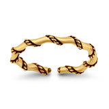 Rope Toe Ring Band Adjustable 925 Sterling Silver (2mm)