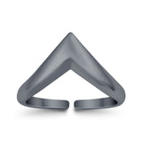 Adjustable V Shape Toe Ring For Women Band 925 Sterling Silver (8mm)