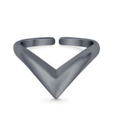 Adjustable V Shape Toe Ring For Women Band 925 Sterling Silver (8mm)
