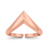 Adjustable V Shape Toe Ring For Women Band 925 Sterling Silver (8mm)