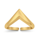 Adjustable V Shape Toe Ring For Women Band 925 Sterling Silver (8mm)