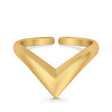 Adjustable V Shape Toe Ring For Women Band 925 Sterling Silver (8mm)