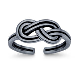 Adjustable Knot Toe Ring Band 925 Sterling Silver (7mm)