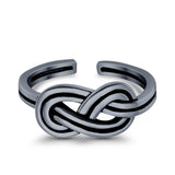 Adjustable Knot Toe Ring Band 925 Sterling Silver (7mm)