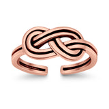 Adjustable Knot Toe Ring Band 925 Sterling Silver (7mm)