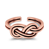 Adjustable Knot Toe Ring Band 925 Sterling Silver (7mm)