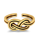 Adjustable Knot Toe Ring Band 925 Sterling Silver (7mm)
