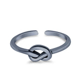Knot Toe Ring Band Adjustable 925 Sterling Silver (5mm)