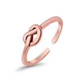 Knot Toe Ring Band Adjustable 925 Sterling Silver (5mm)