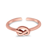 Knot Toe Ring Band Adjustable 925 Sterling Silver (5mm)
