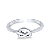 Knot Toe Ring Band Adjustable 925 Sterling Silver (5mm)